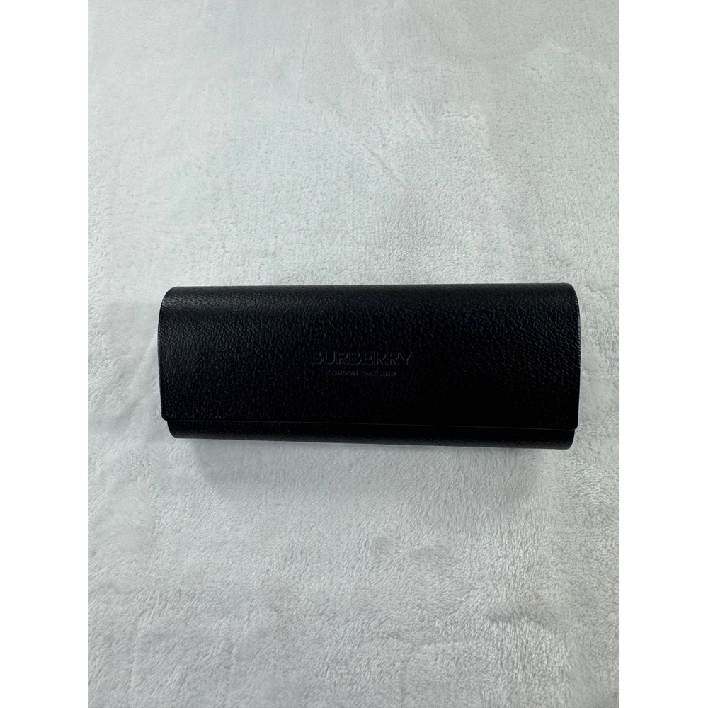 Burberry Authentic Unisex Black Pebbled Leather Flip Top Sunglasses Hard Case